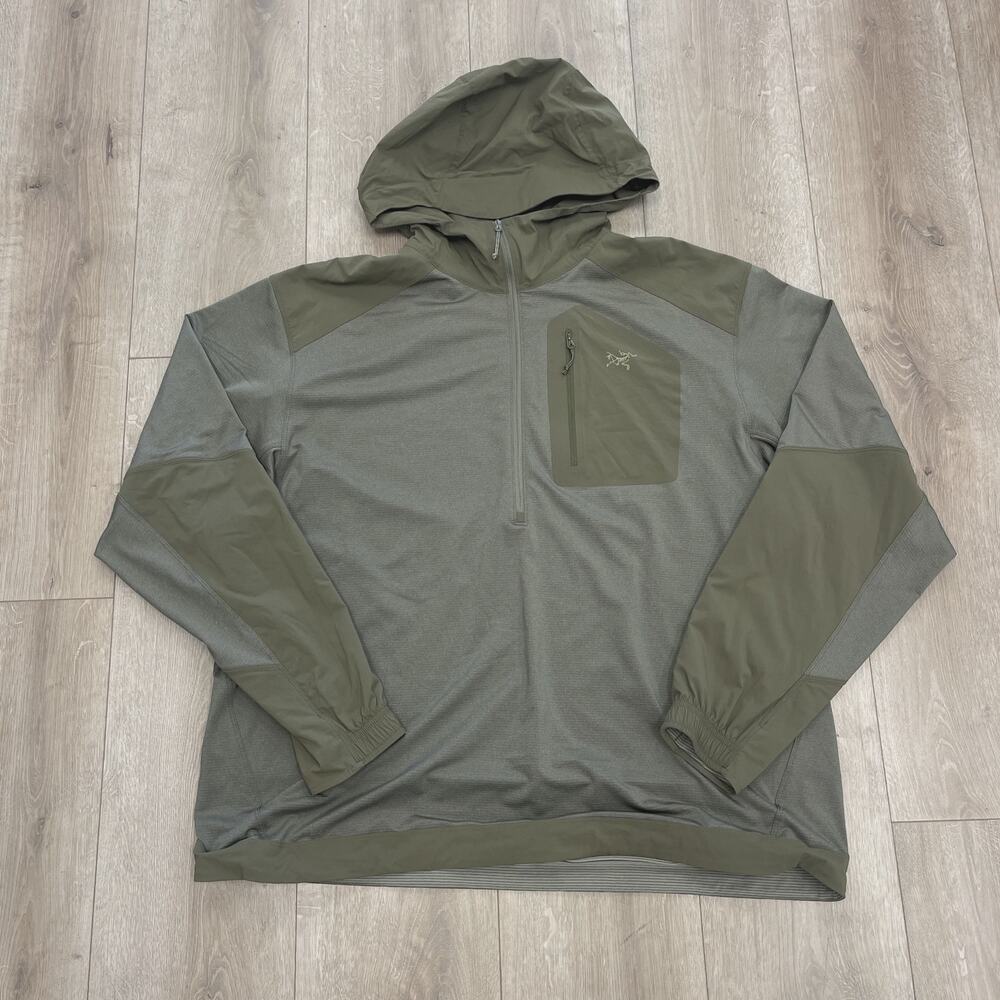 Arc'Teryx Konseal LS Pullover Hoodie sz XL Green SF - Picture 1 of 6